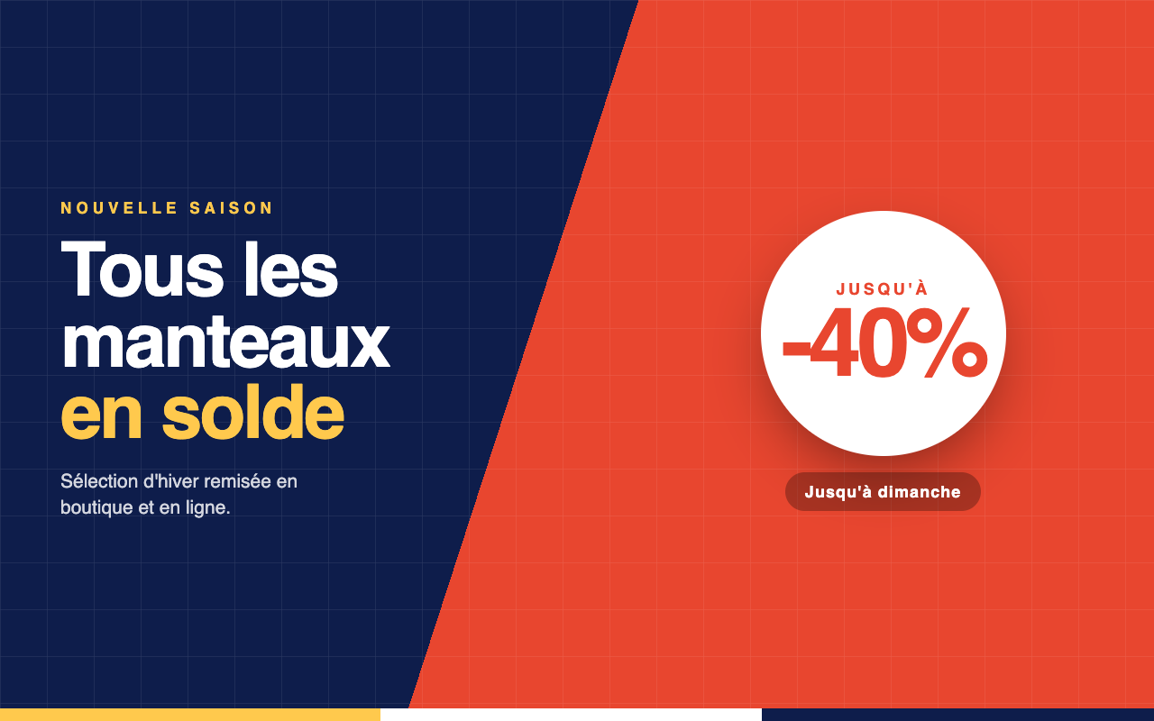 Écran grand format diffusant une affiche promotionnelle